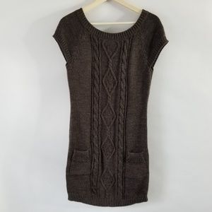 NWT Glimmer Sweater Dress L Gray Cable Knit